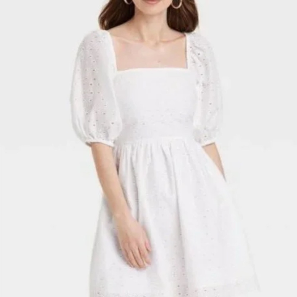 NWT White Eyelet Puff Sleeve Dress from Target / A New Day